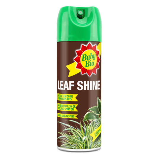 Baby Bio Leaf Shine spray can on a white background