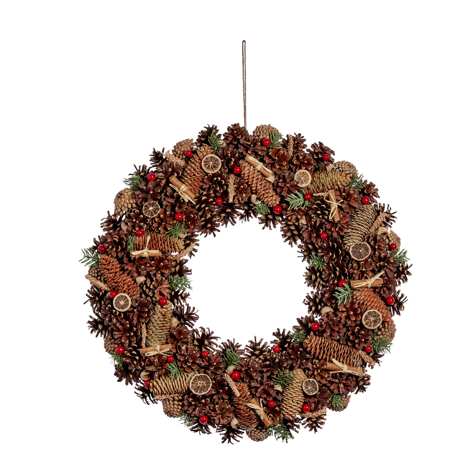 WinterSpice Wreath on a white background