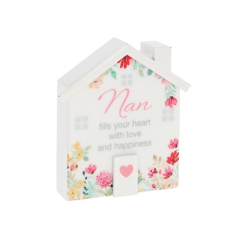 Floral Words House Plaque Nan