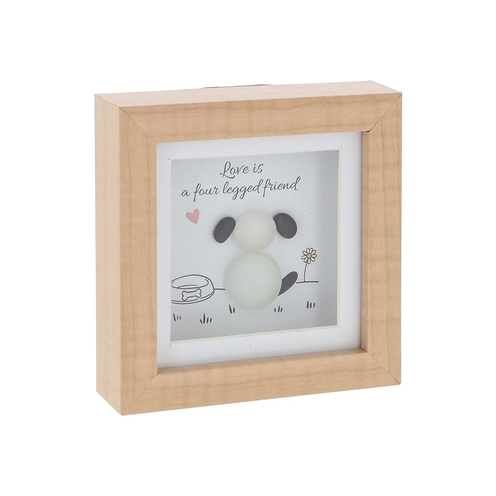 Wooden framed picture on a white background