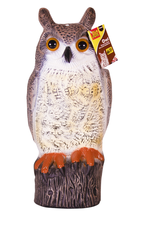 Owl-shaped night light with a tag on a white background