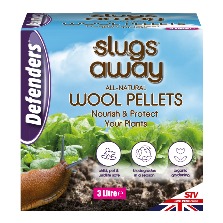 Defenders Slugs Away All-Natural Wool Pellets 3 litre | Child and pet safe slug repellent | Organic UK garden pest control
