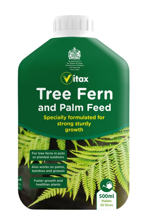 Vitax Tree Fern and Palm Feed container on a white background