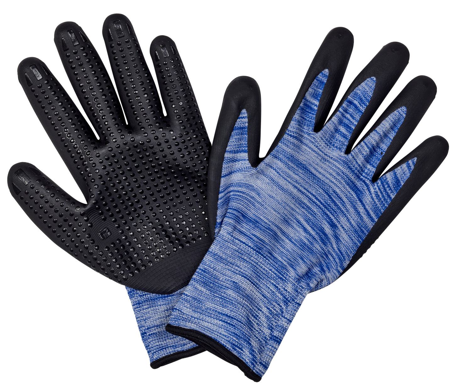 Pair of blue and black gloves