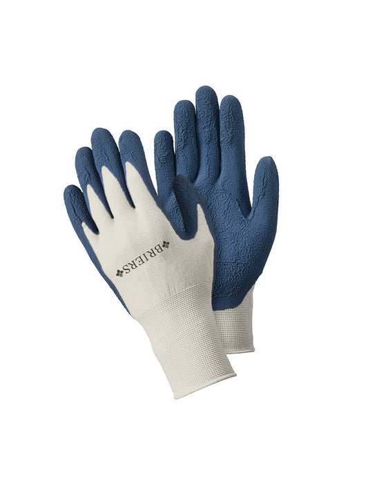 Blue and white gloves on a white background