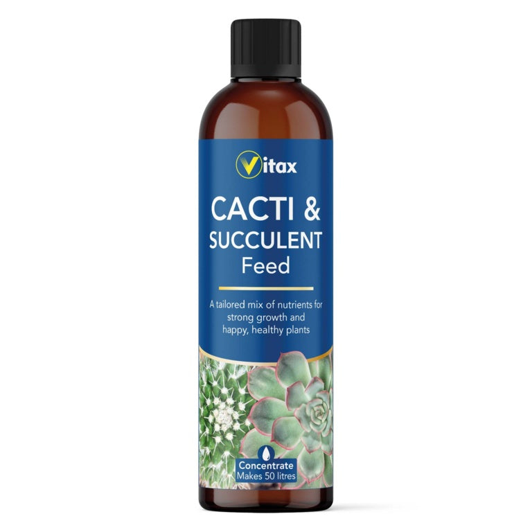 Vitax cacti and succulent feed bottle on a white background