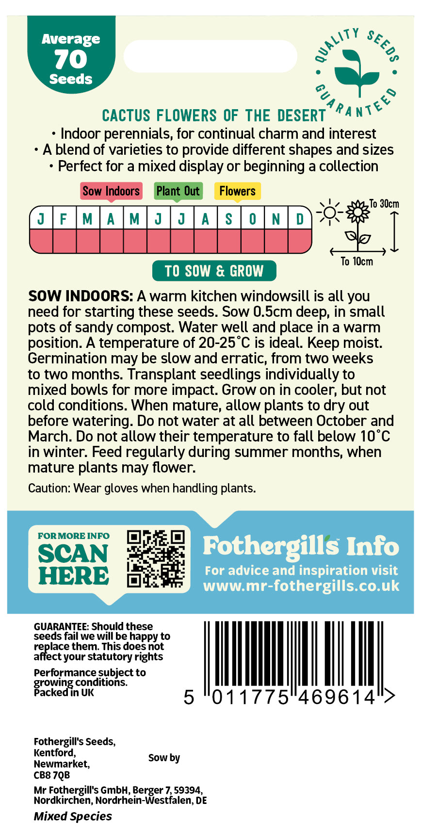Mr Fothergill's Cactus Flowers Of The Desert Seeds Packet