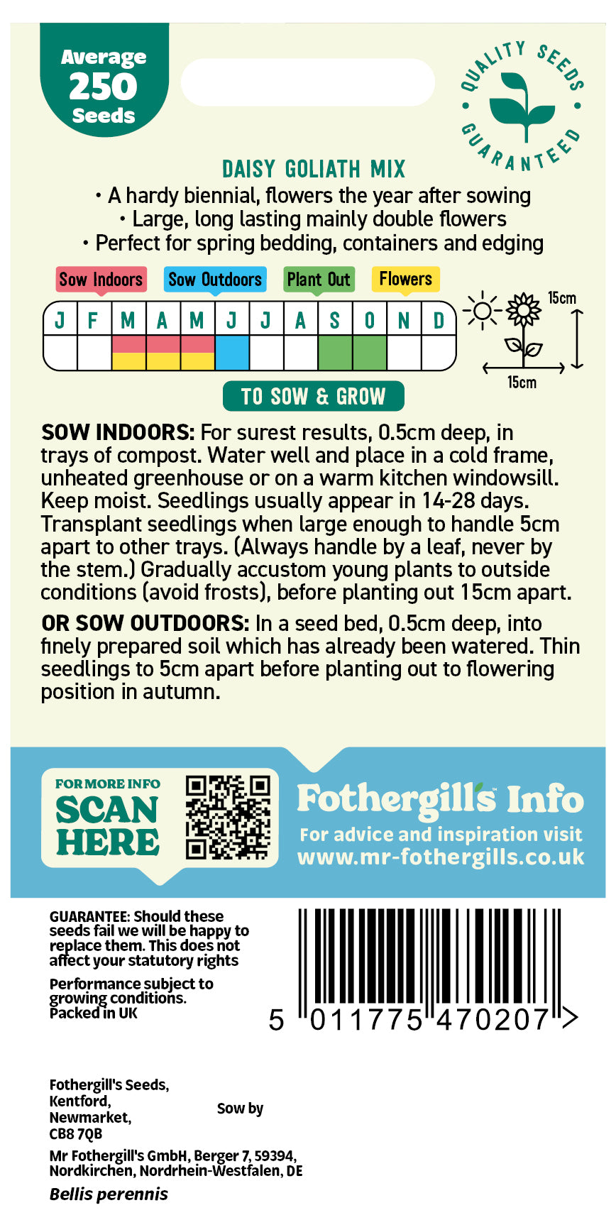 Mr Fothergill's Daisy Goliath Mix Seeds Packet