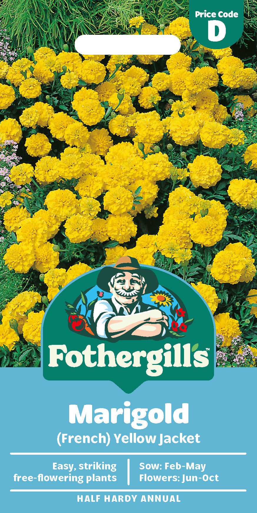 Mr Fothergill's Marigold (French) Yellow Jacket Seeds Packet