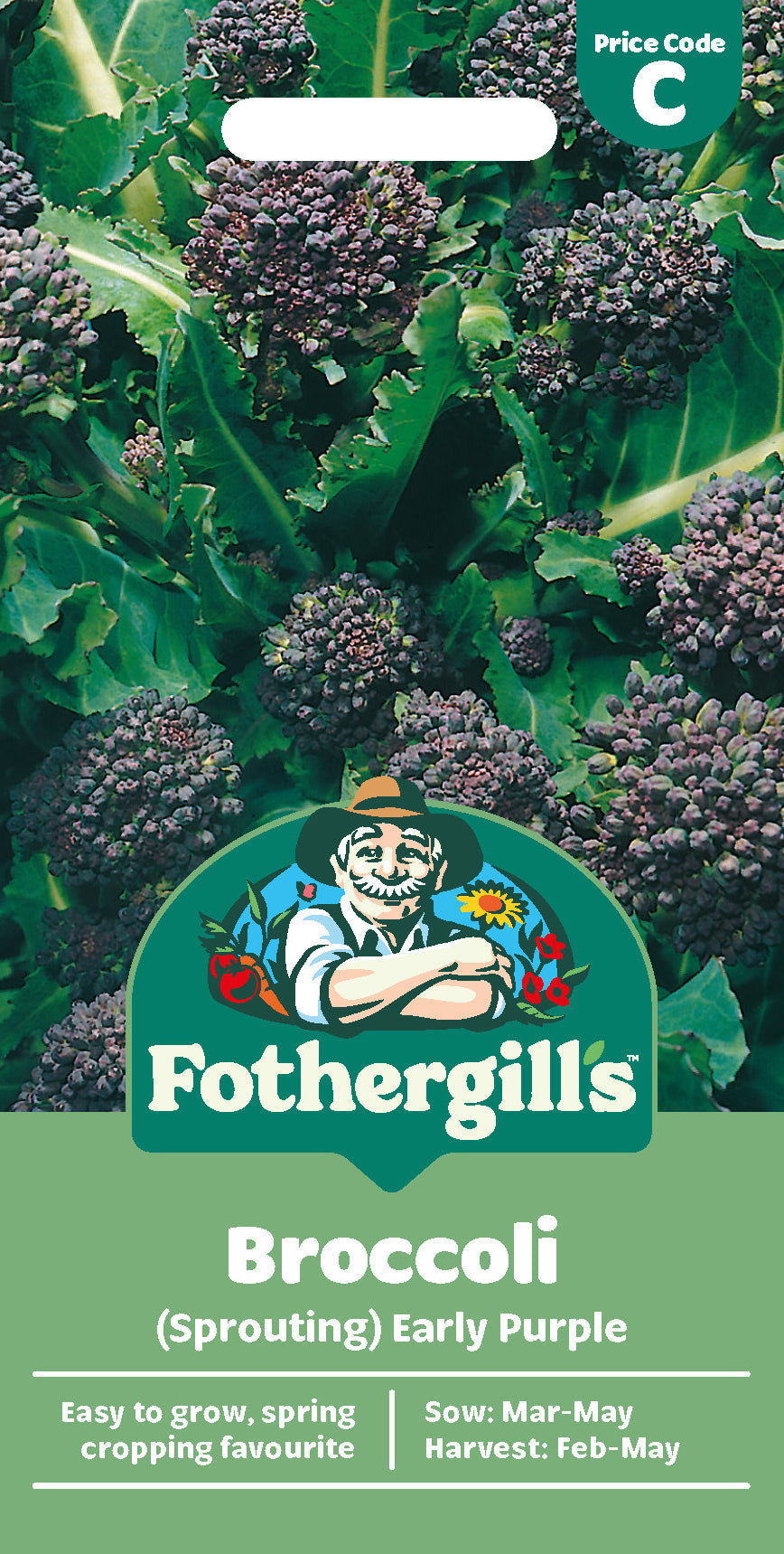 Mr Fothergill's Broccoli (Sprouting) Early Purple Seeds Packet