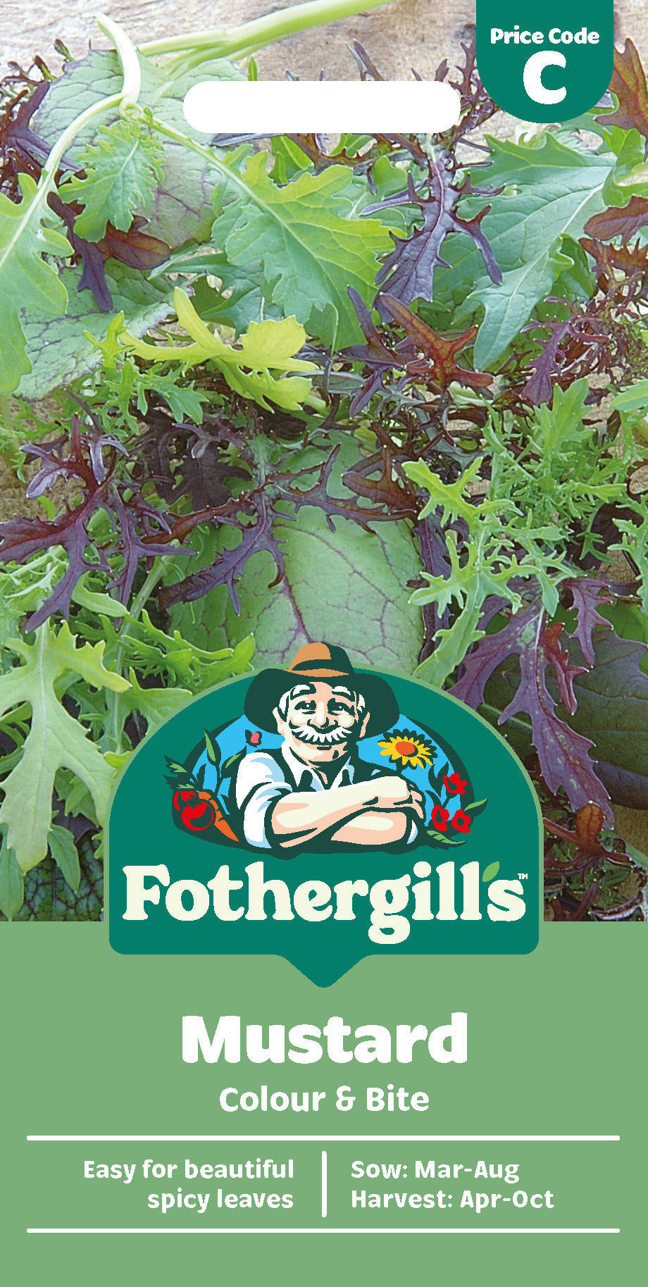 Mr Fothergill's Mustard Colour & Bite Seeds Packet