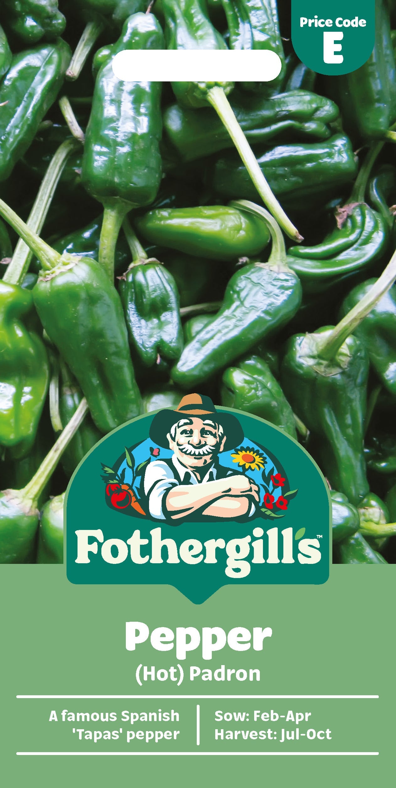 Mr Fothergill's Pepper (Hot) Padron Seeds Packet