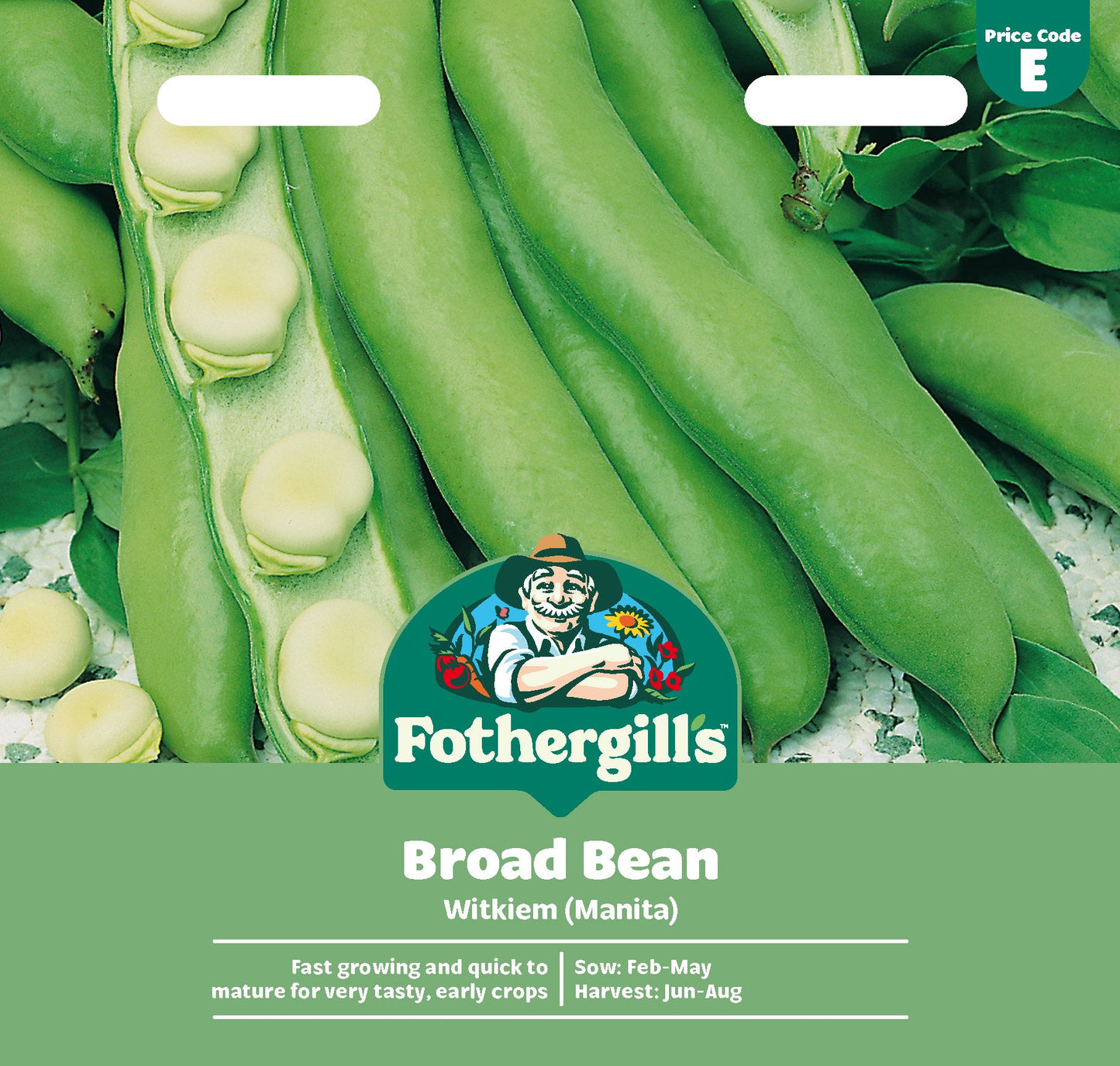 Mr Fothergill's Broad Bean Witkiem (Manita) Seeds Packet