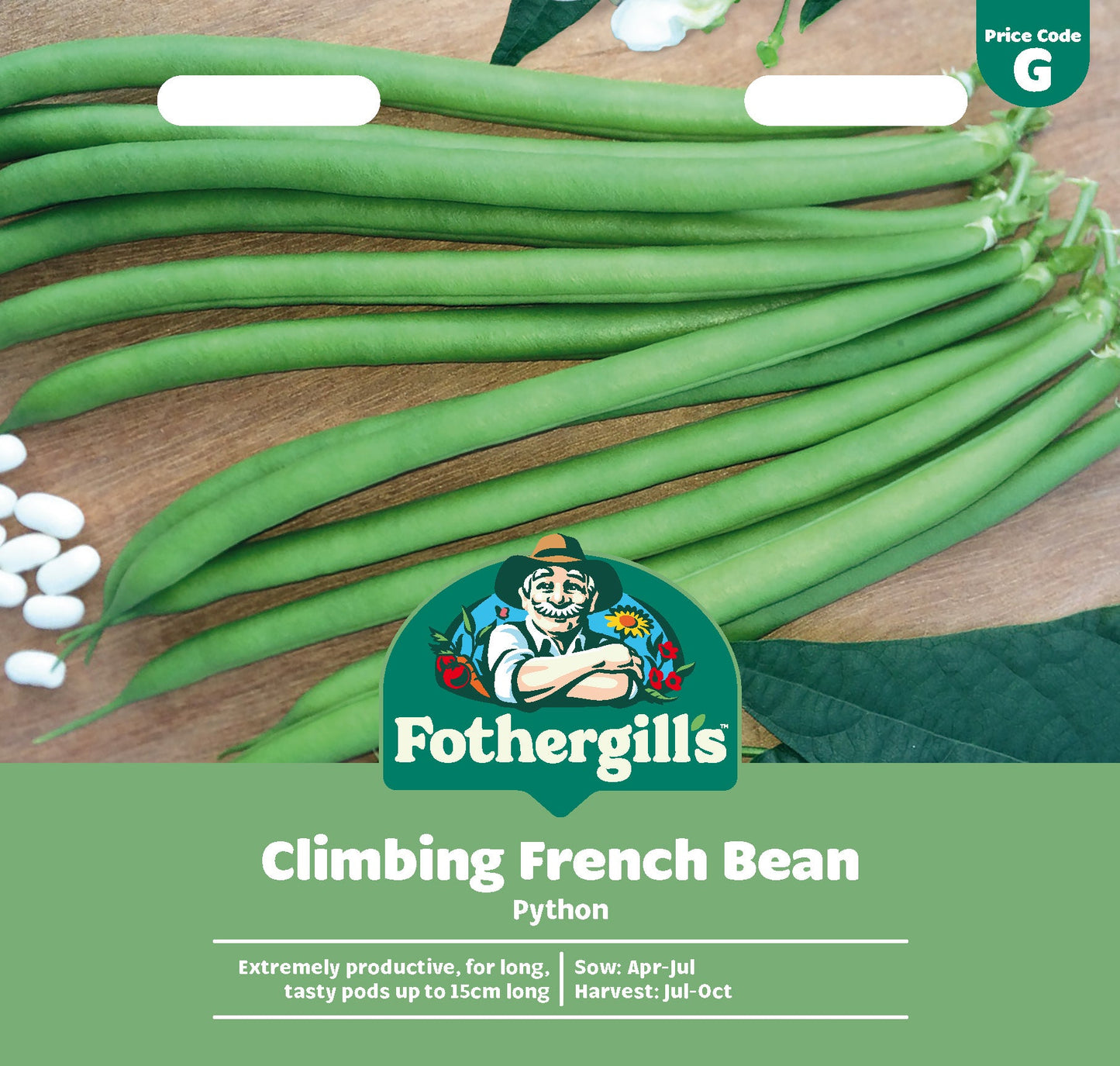 Mr Fothergill's Climbing French Bean Python Seeds Packet