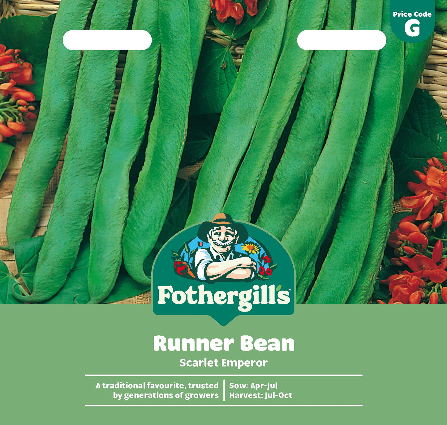 Mr Fothergill's Runner Bean Scarlet Emperor Seeds Packet