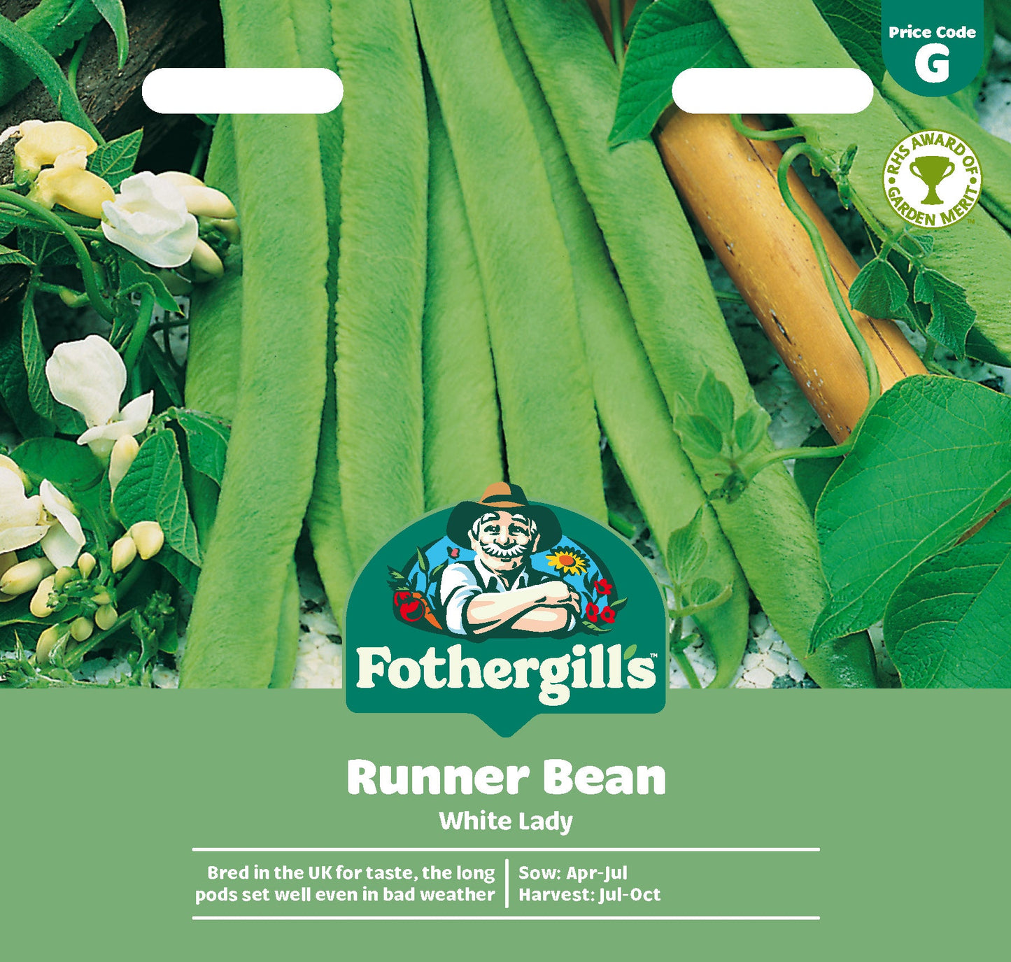 Mr Fothergill's Runner Bean White Lady Seeds Packet