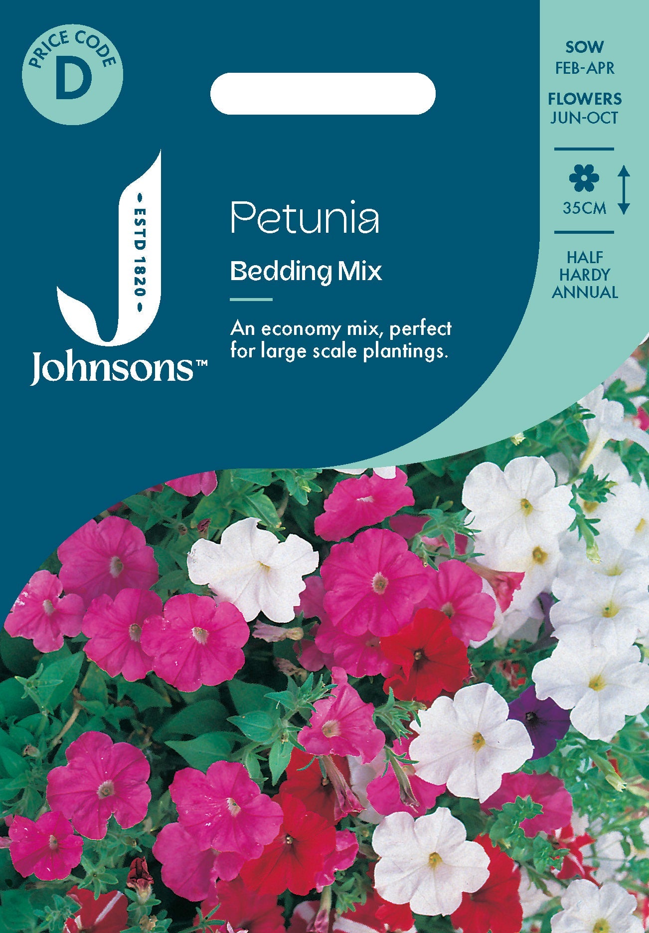 Johnsons Petunia Bedding Mix Seeds Packet