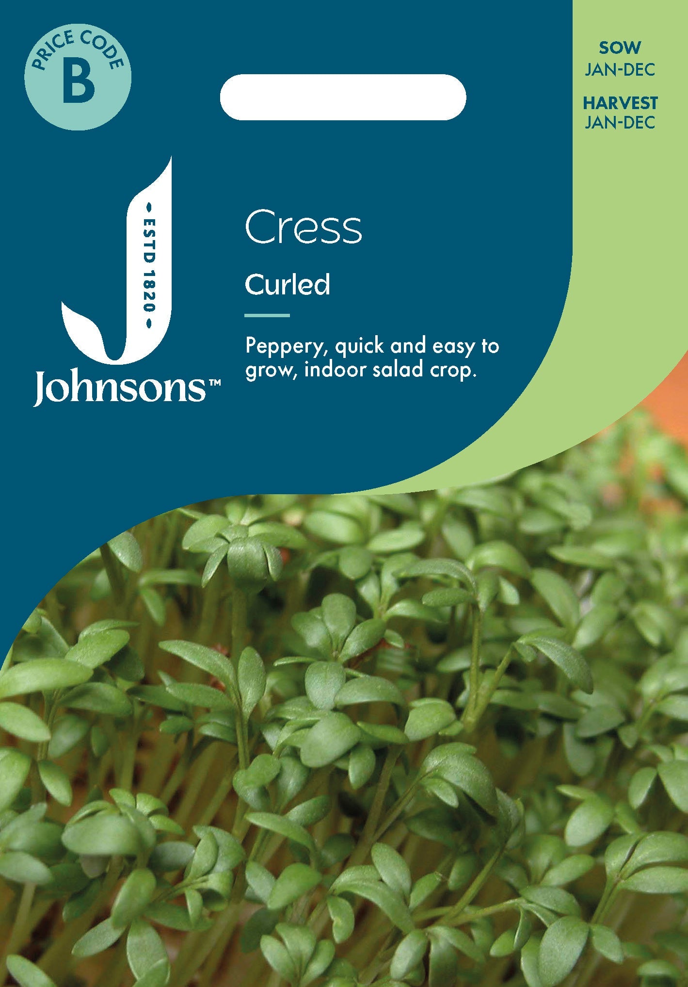 Johnsons Cress Curled Seeds Packet