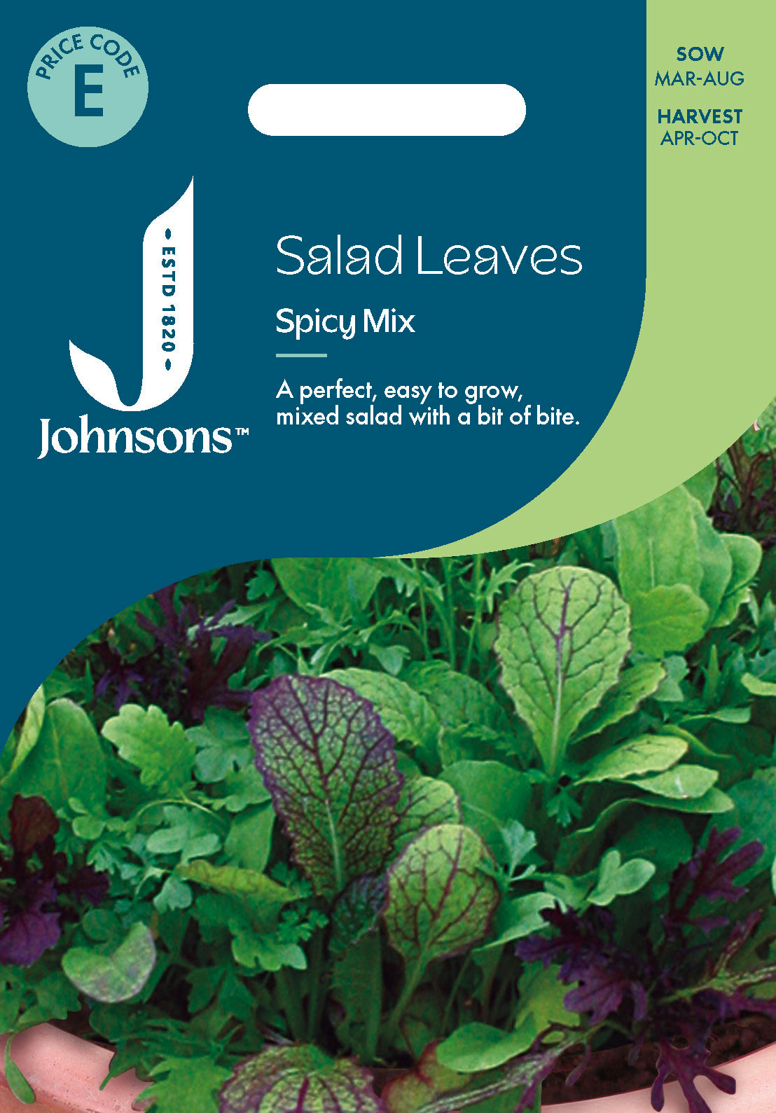 Johnsons Salad Leaves Spicy Mix Seeds Packet