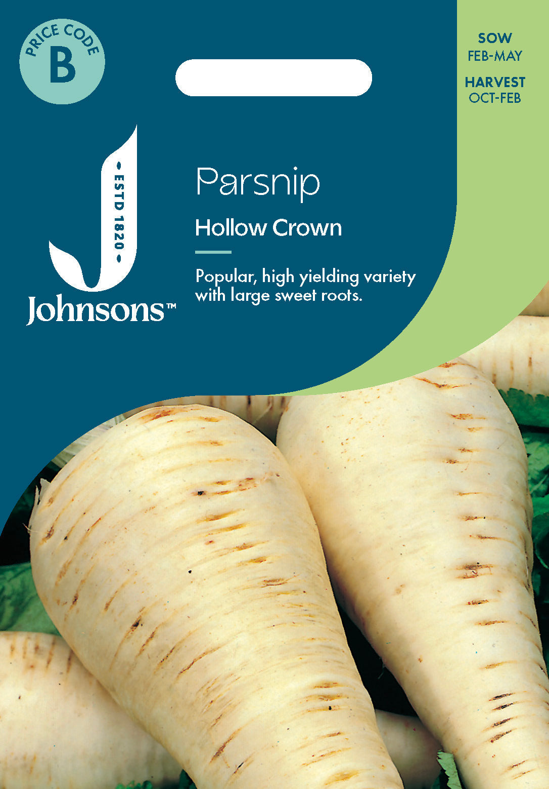 Johnsons Parsnip Hollow Crown Seeds Packet