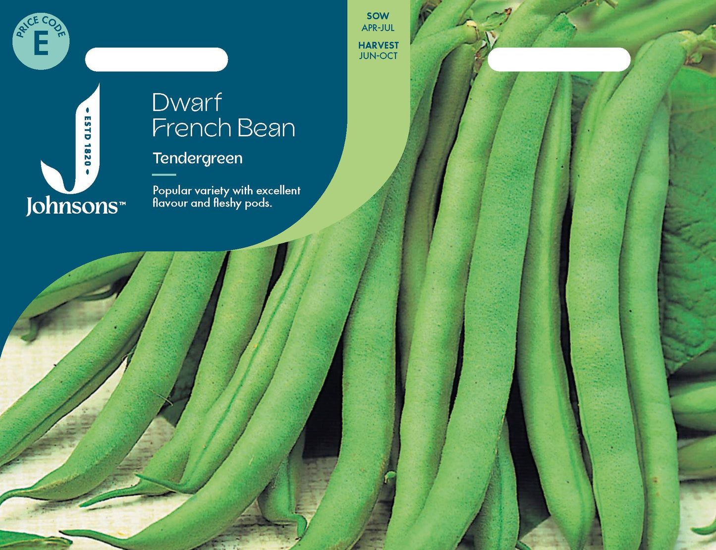Johnsons Dwarf French Bean Tendergreen Seeds Packet