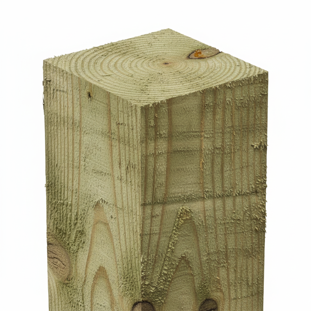 4x4 Fence Post End Grain Angled Shot
