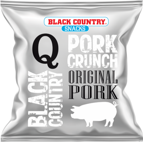 Packaging of Black Country Snacks Pork Crunch Original Pork on a white background