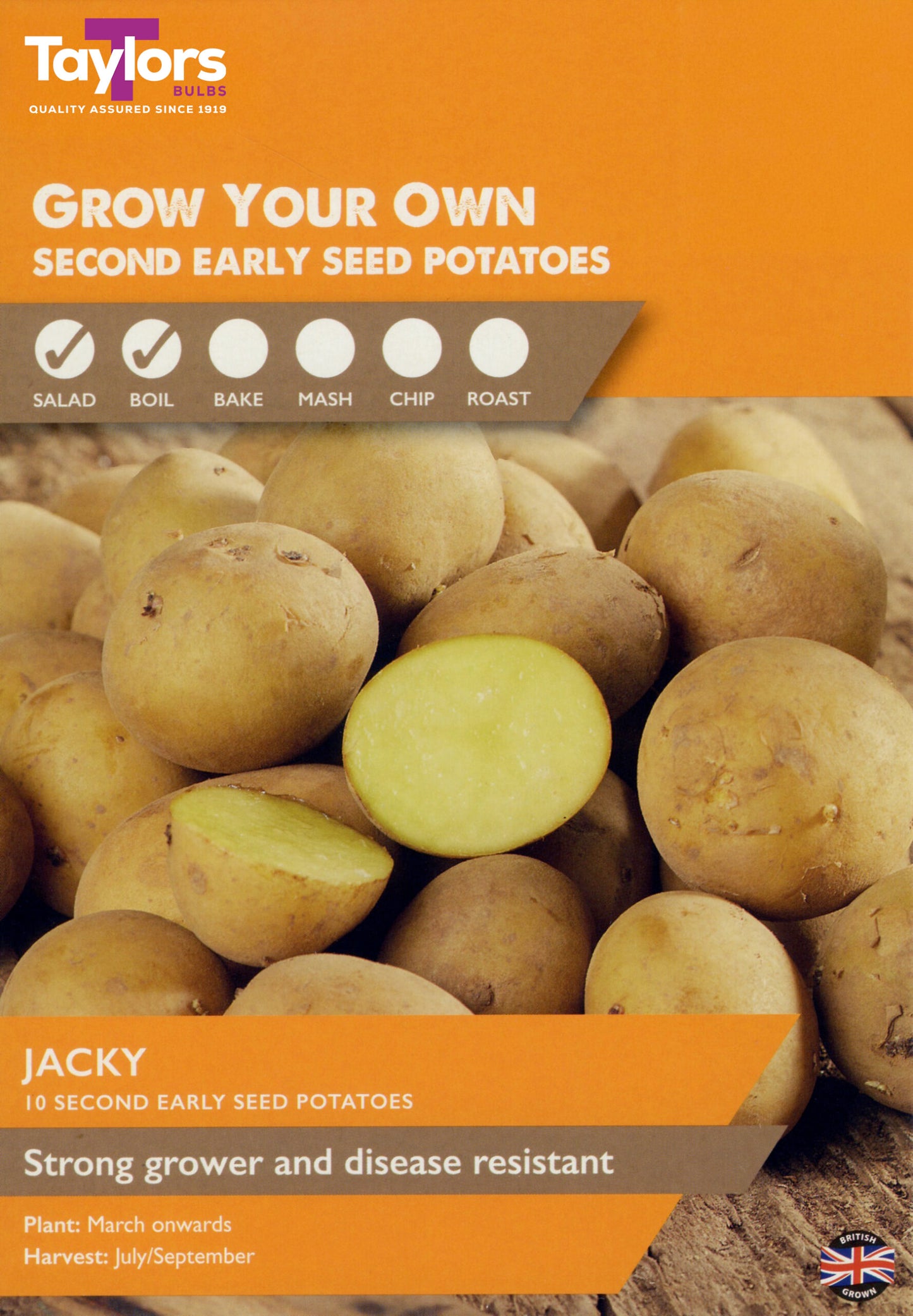 Taylors Bulbs Jacky Second Early Seed Potatoes 10 Pack