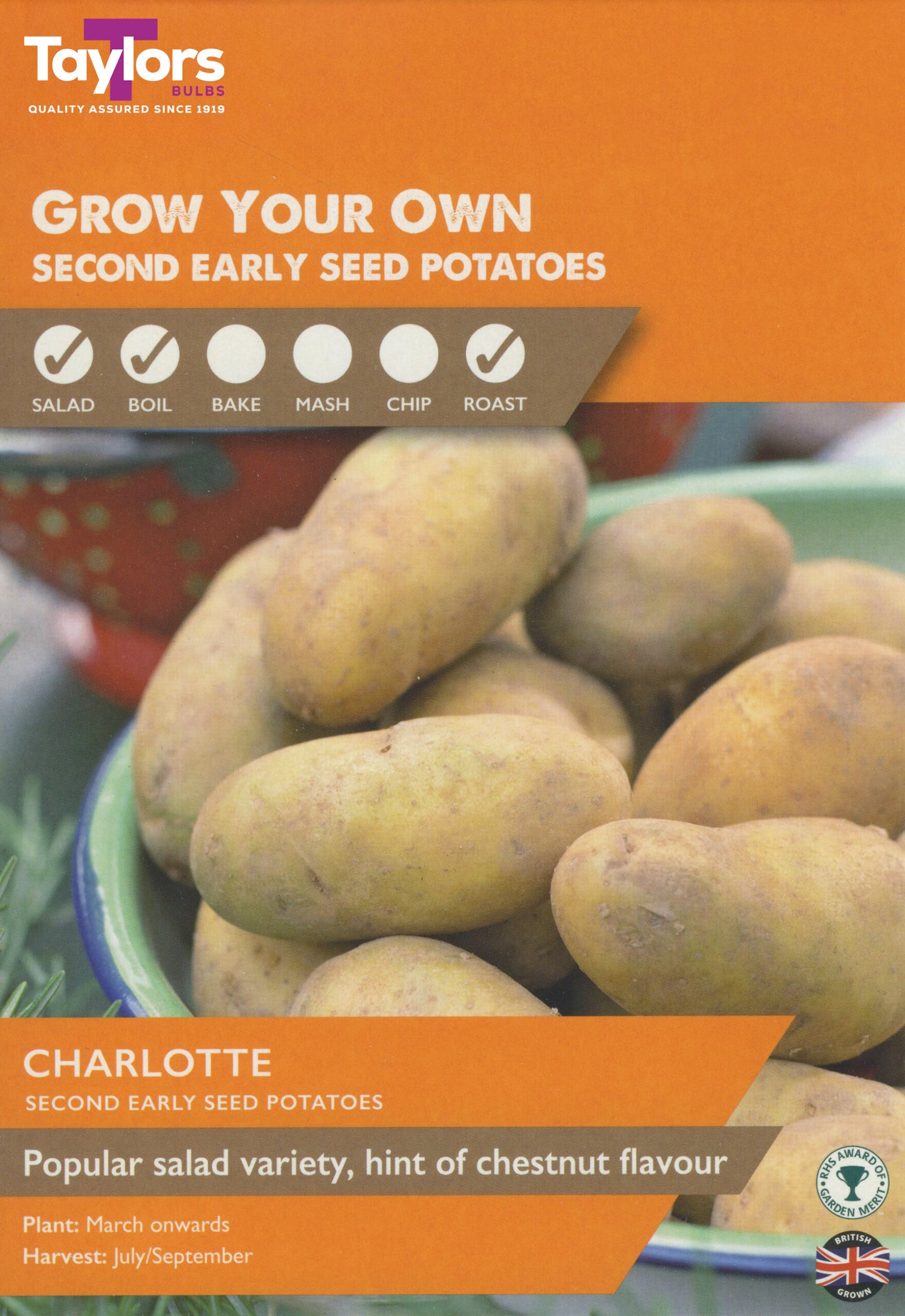 Taylors Bulbs Charlotte Second Early Seed Potatoes 10 Pack