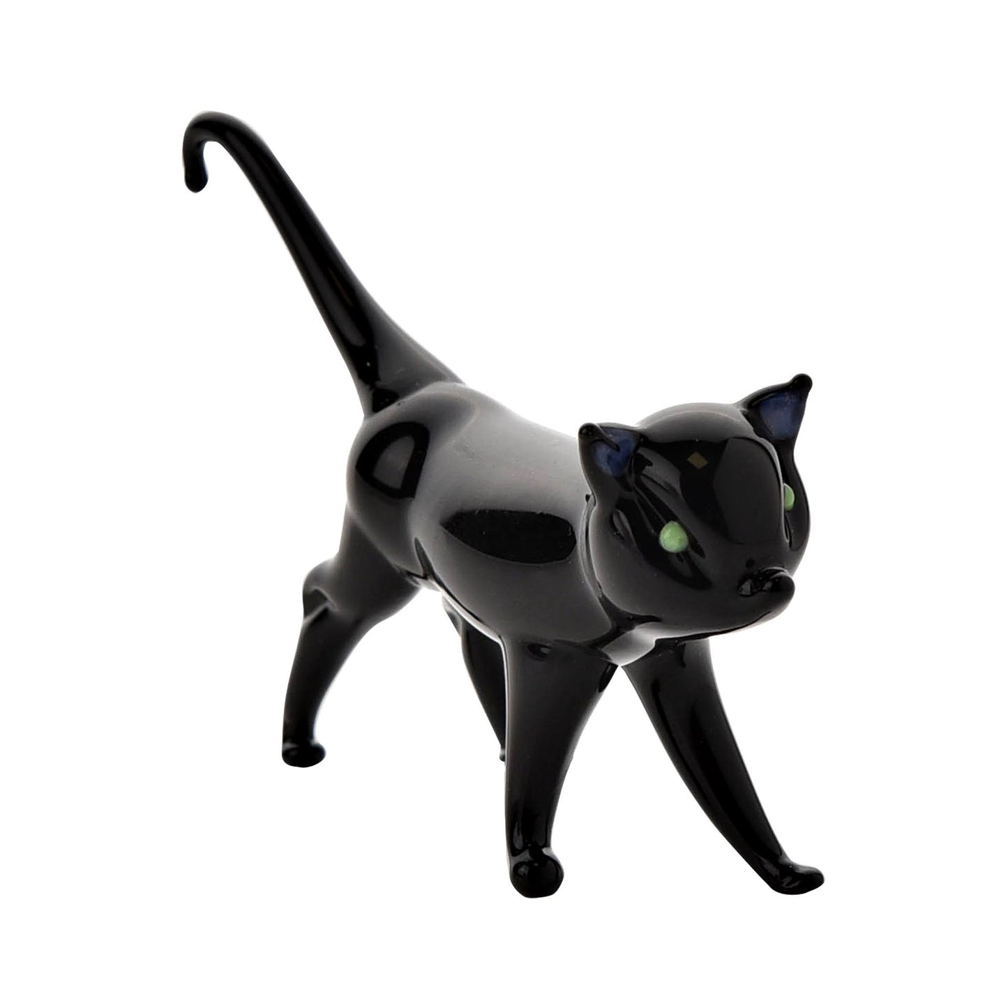 Black cat figurine on a white background
