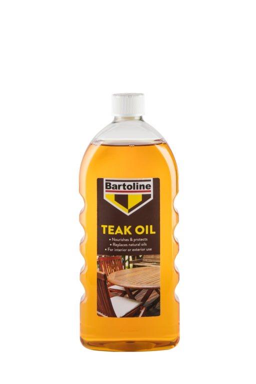 Bartoline 1 litre Teak Oil for wood furniture | Interior and exterior wood oil treatment | UK deck and garden maintenance