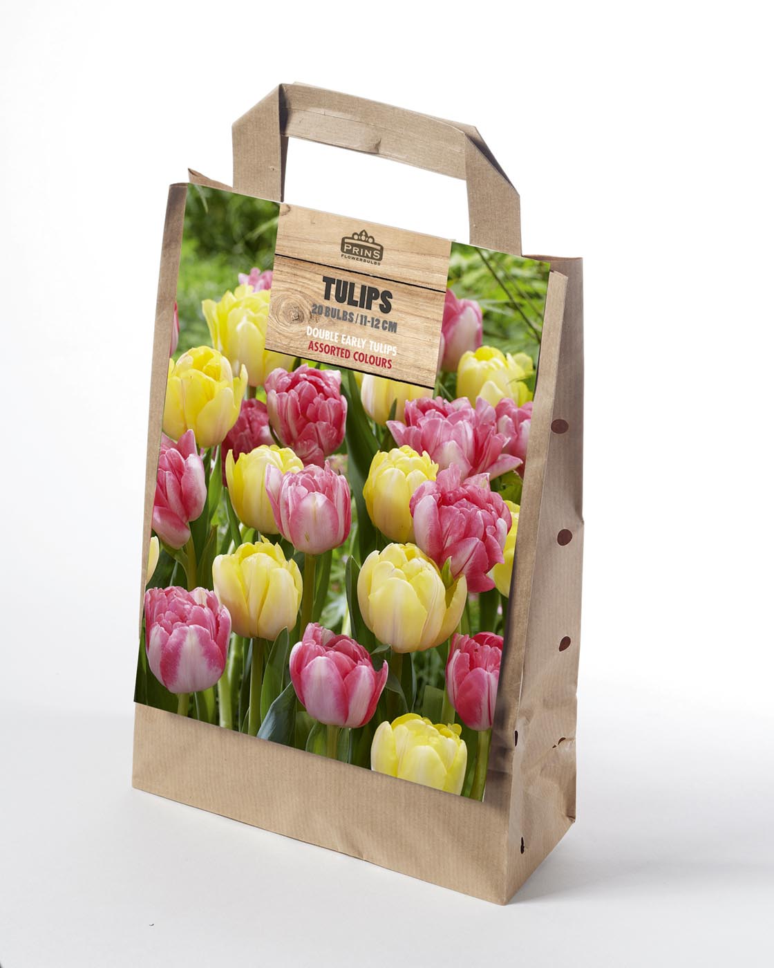 Prins Tulips Double Early Assorted Colours Giftbag 20 Pack Bulbs