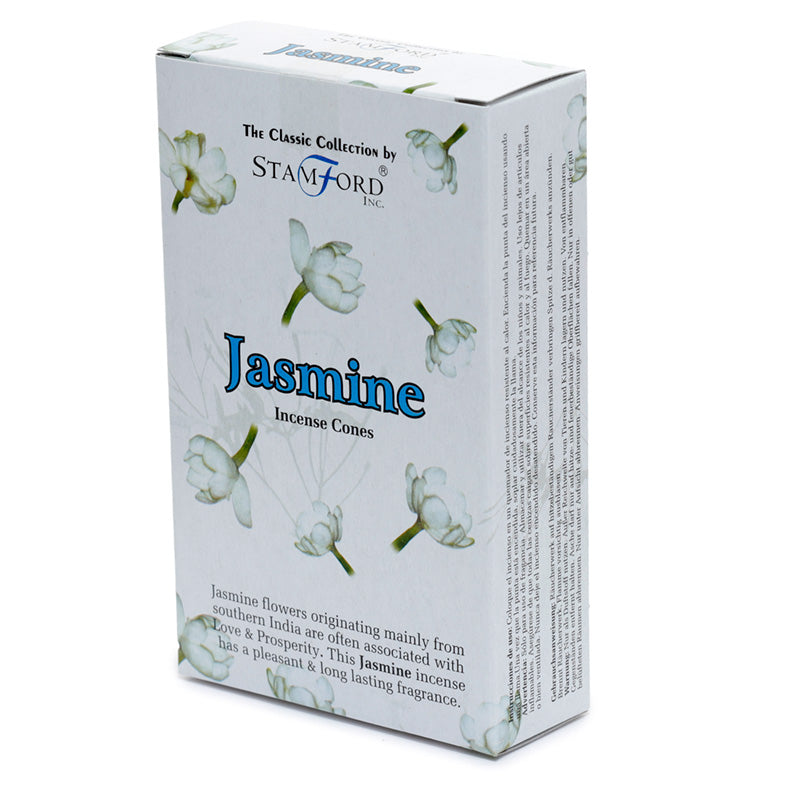 Box of Jasmine incense cones from the Classic Collection by Stamford on a white background