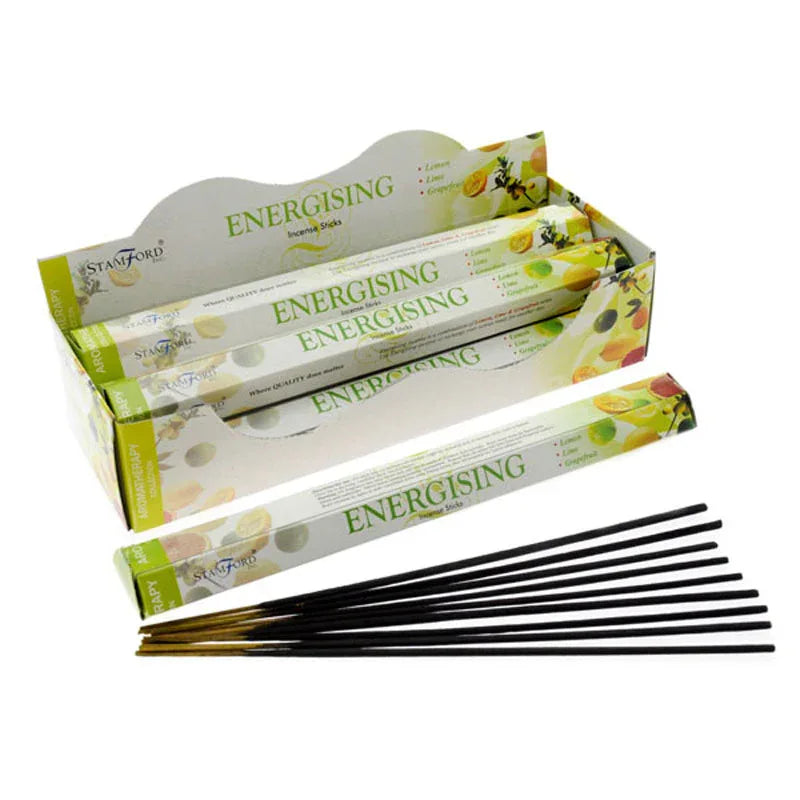 37115 Stamford Hex Aromatherapy Incense Sticks Energising 20 Pack - Grasmere Garden Centre