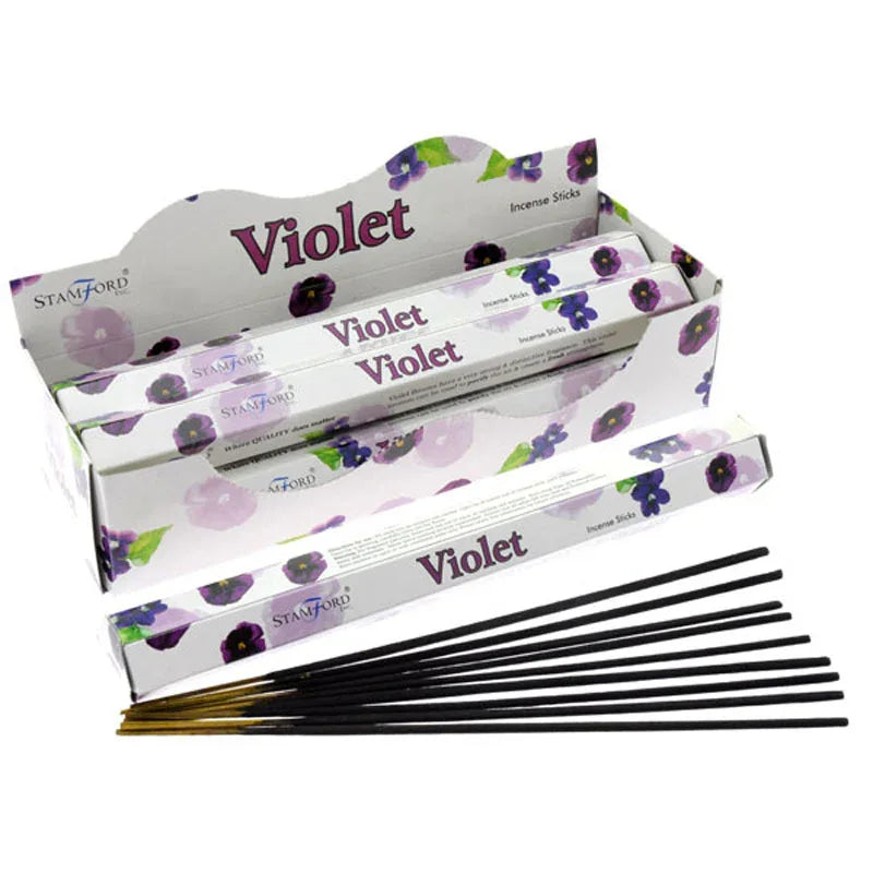37104 Stamford Premium Hex Incense Sticks Violet 20 Pack - Grasmere Garden Centre