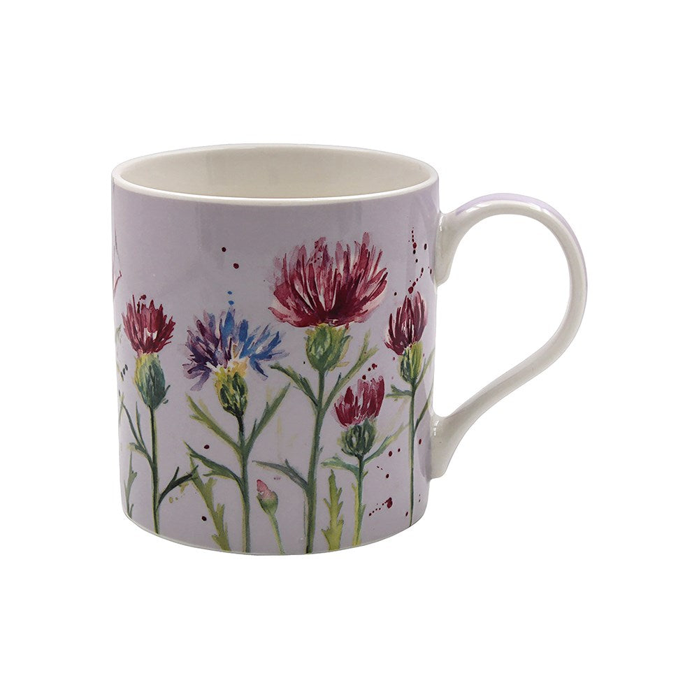Mug with floral design on a white background