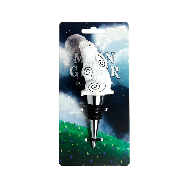 Wine bottle stopper with moon and star design on packaging