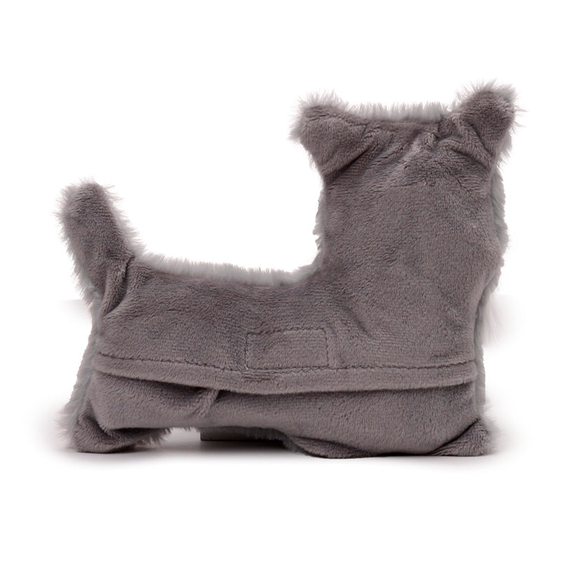 Gray dog coat with a hood on a white background