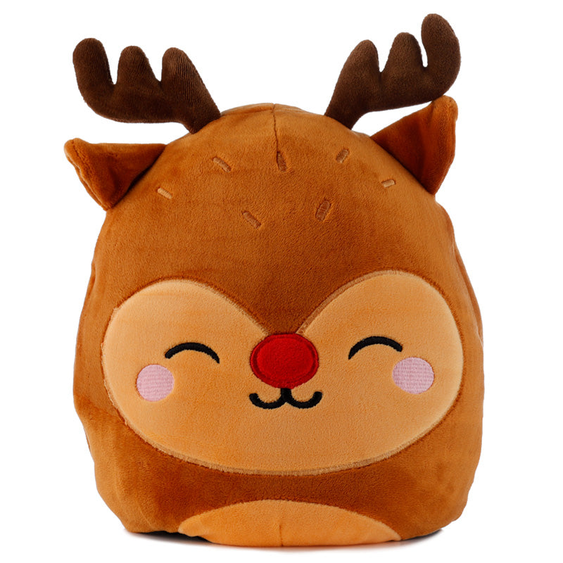 Plush toy with a deer design on a white background