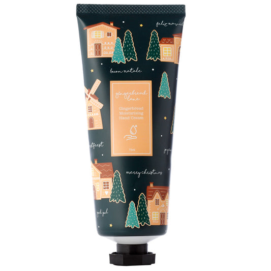 Hand cream tube with festive design on a white background