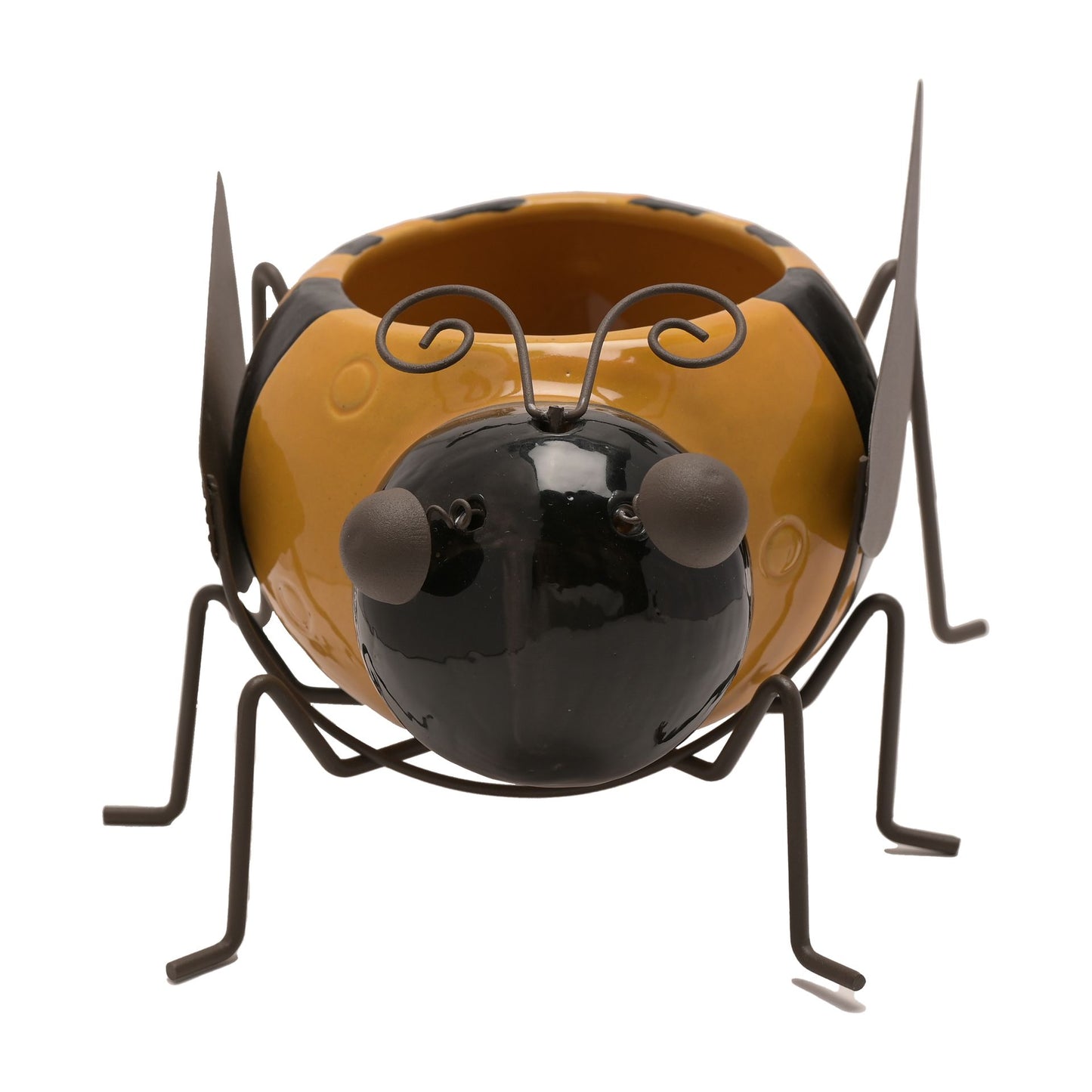 Decorative ladybug-shaped object on a white background