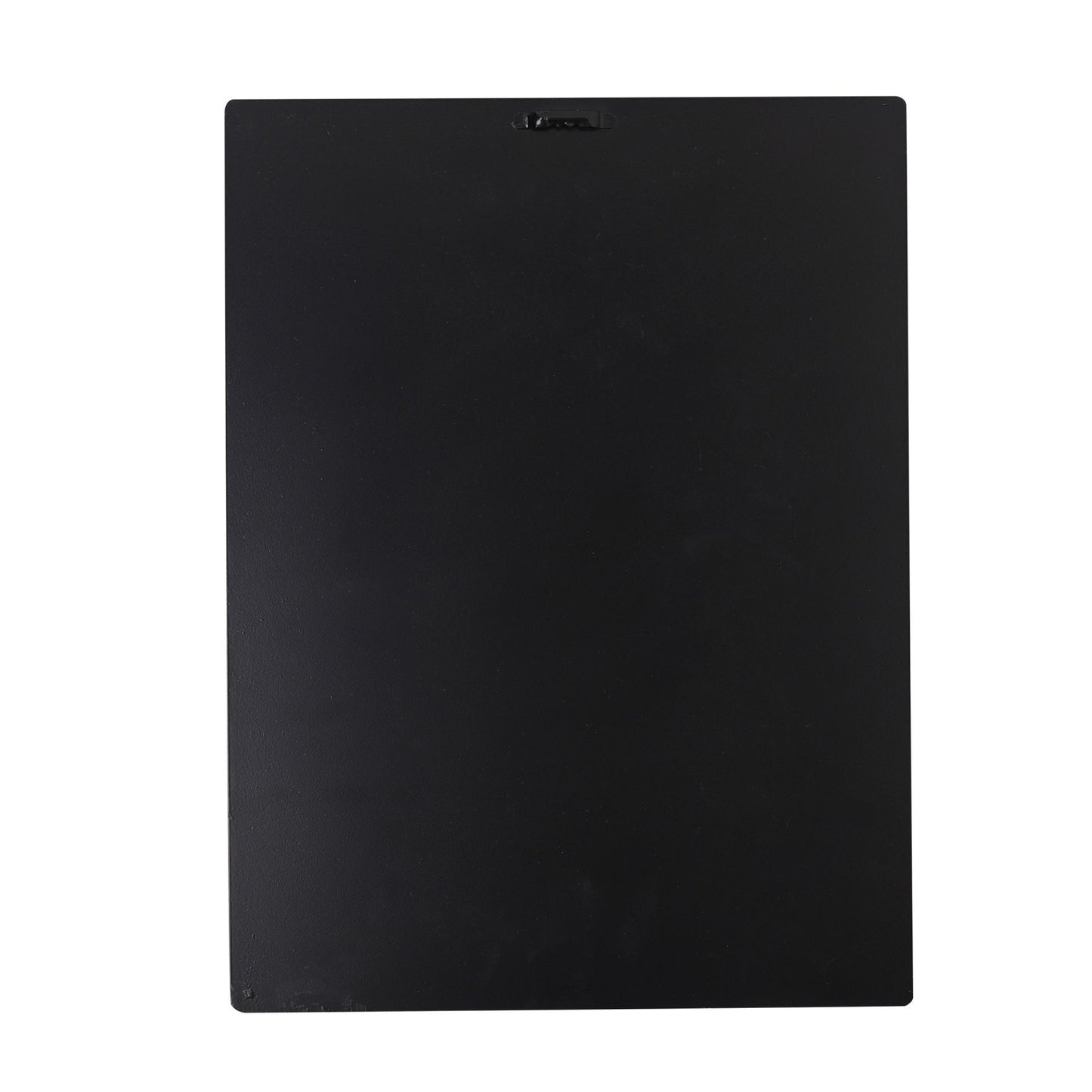Black rectangular mat on a white background