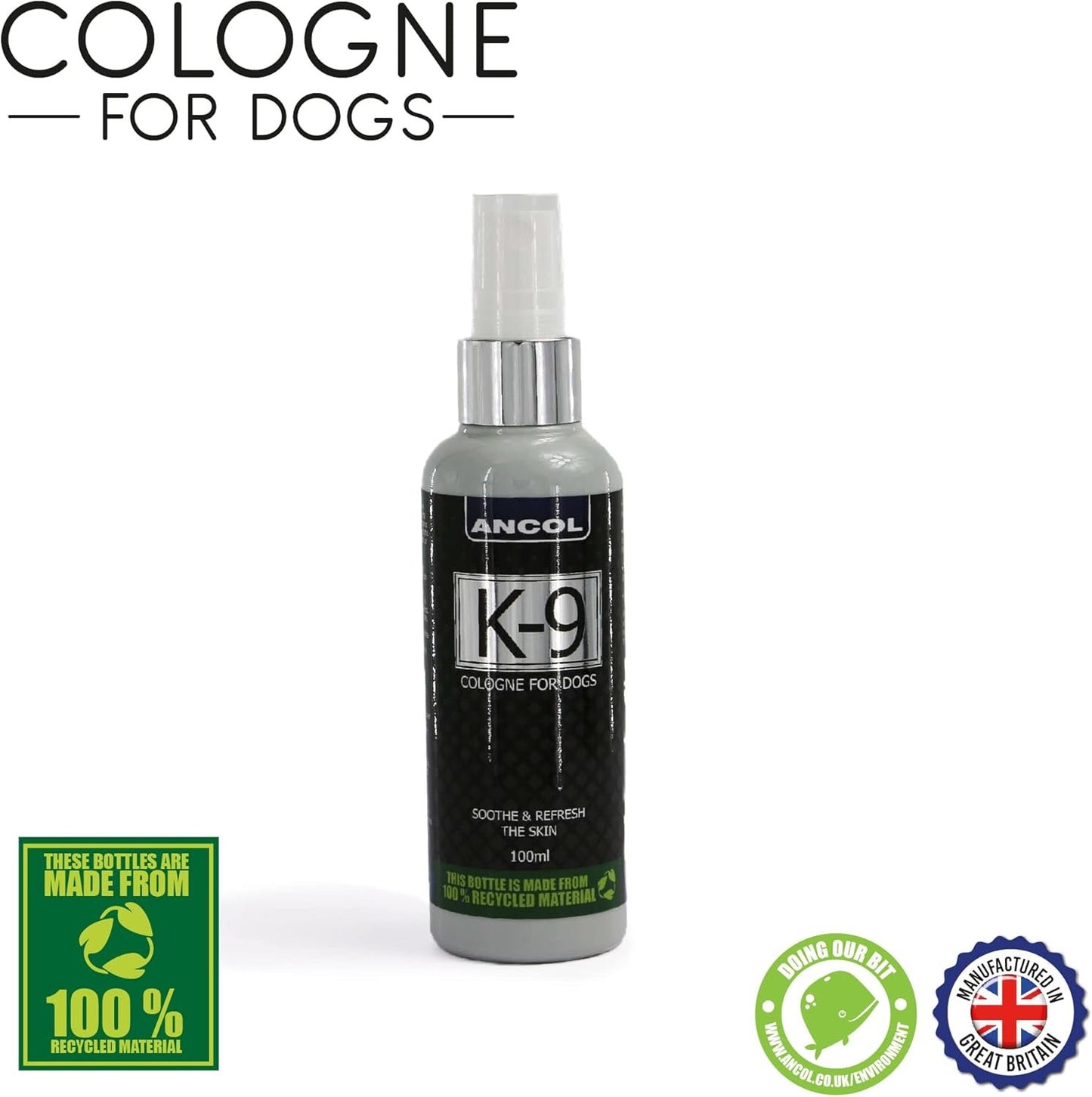 Ancol Dog Cologne - K-9 100ml on a white background