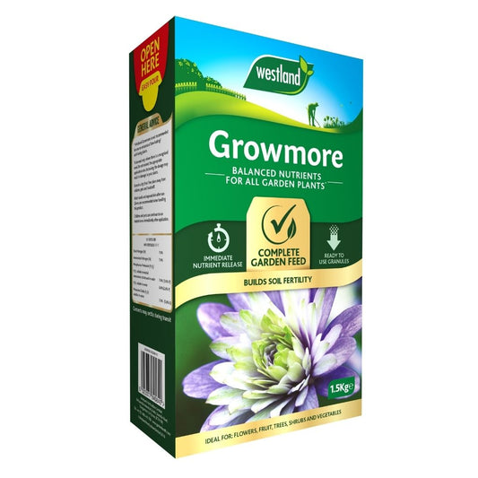 Westland Growmore garden feed packaging on a white background