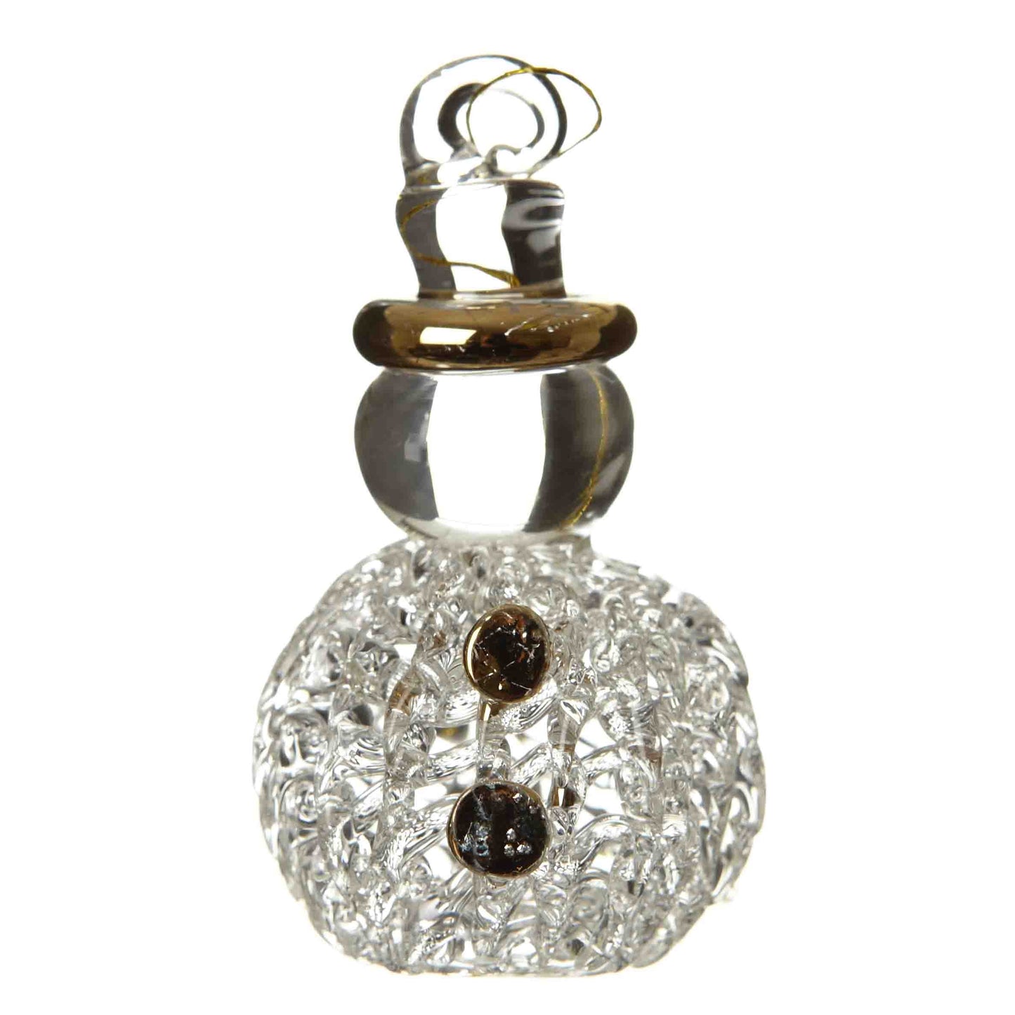 Decorative glass bottle with a silver cap on a white background