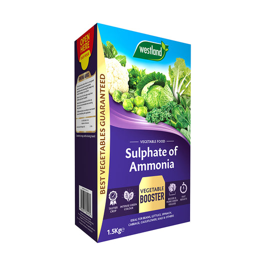 Box of Westland Sulphate of Ammonia vegetable food on a white background