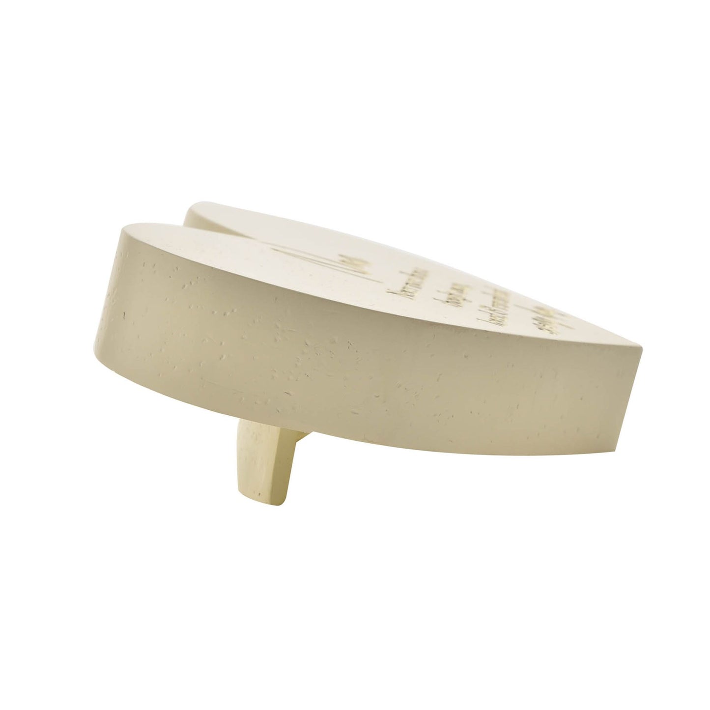 Beige ceramic plaque on a white background