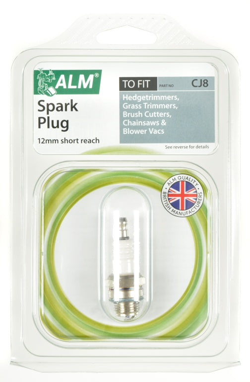 Package of ALM Spark Plug with a visible British flag logo on a white background