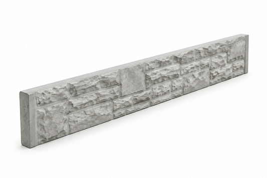 150mm gravel board using the supplied rock-faced pattern reference