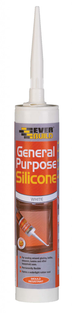 Silicone sealant cartridge with 'General Purpose' label on a white background